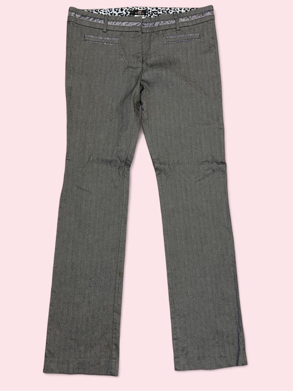 Women's Straight-Leg Pinstripe Dress Pants - Gray